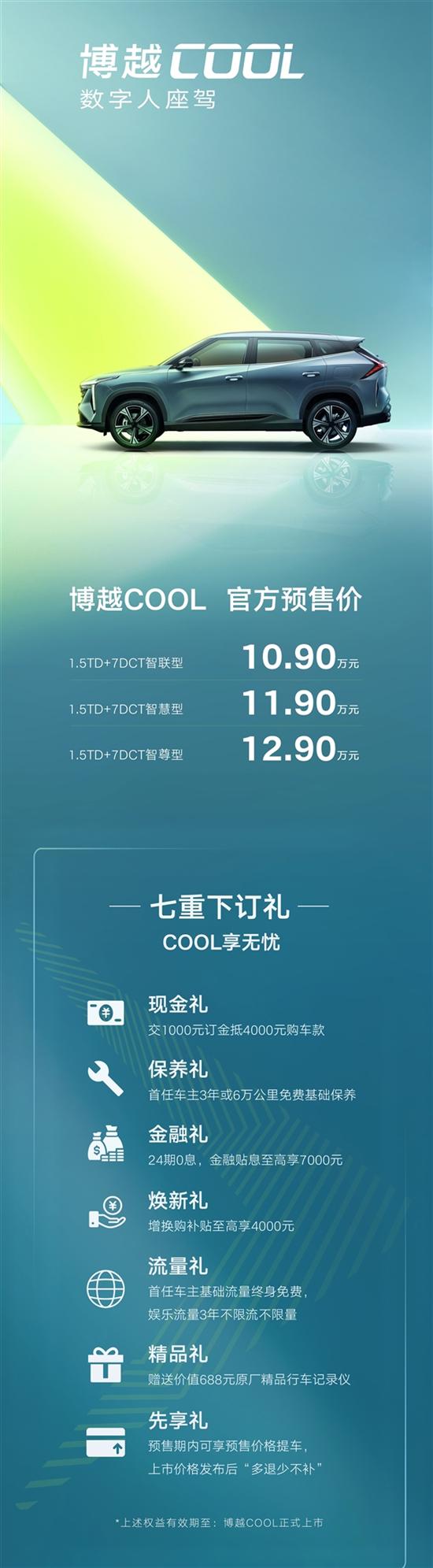 吉利博越COOL开启预售：全系高通8155