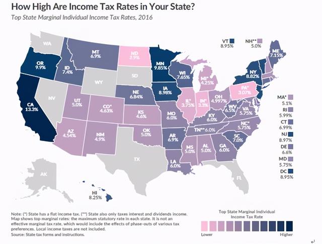 「干货」美国各州税率大比拼