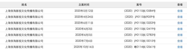 上海依海影视公司第七次收到限制消费令，系蔡徐坤前经纪公司