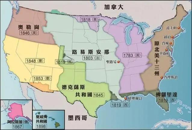 19世纪，美国一共夺取墨西哥多少领土？