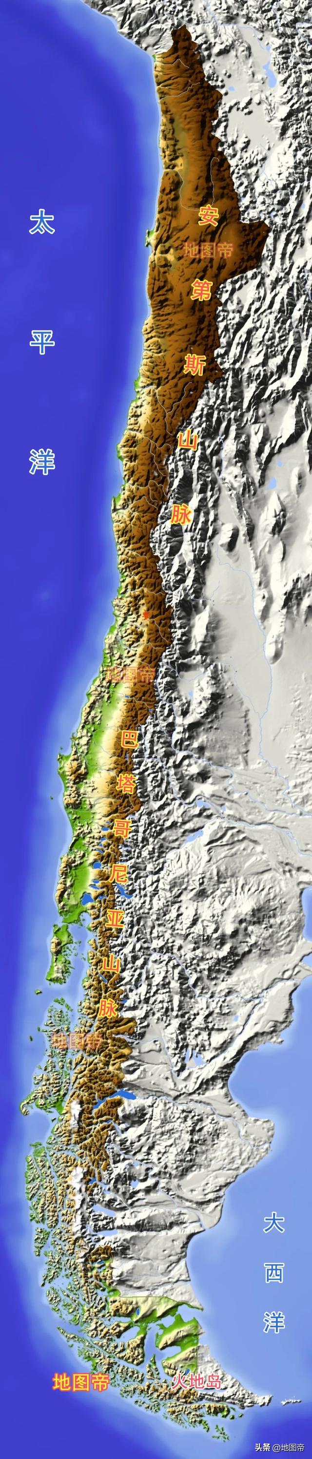 哪些国家的地图，“装得下”狭长的智利？