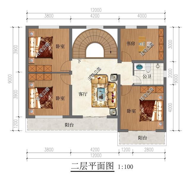 5套12×9米户型，如果你家也是相同尺寸，那相当于免费定制设计了