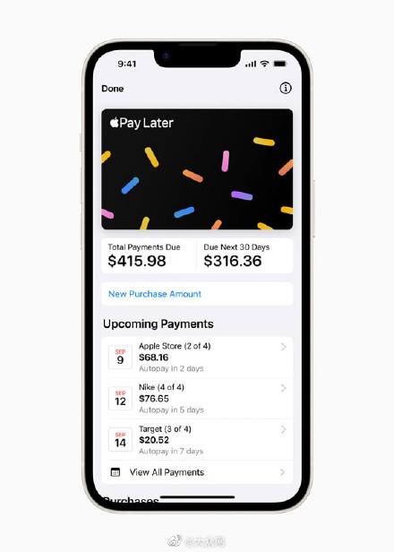 苹果先买后付服务 Apple Pay Later 正式上线，目前仅限部分美国用户使用