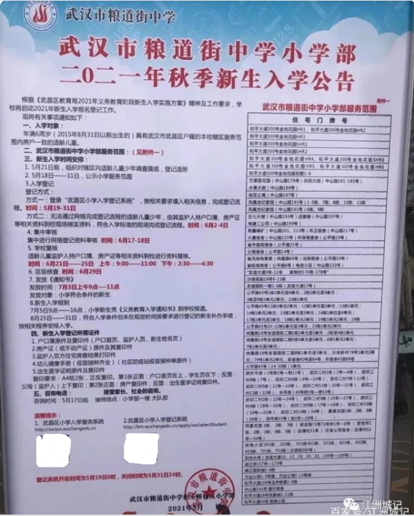 武汉学区系列55：积玉桥中华路金都粮道街小学部及对口小区概况