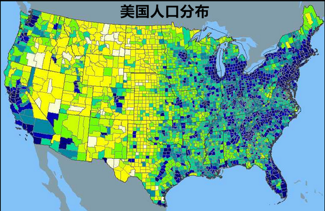 四分之一的美国人住在南端的加州、得州、佛州，美国人不耐冻？