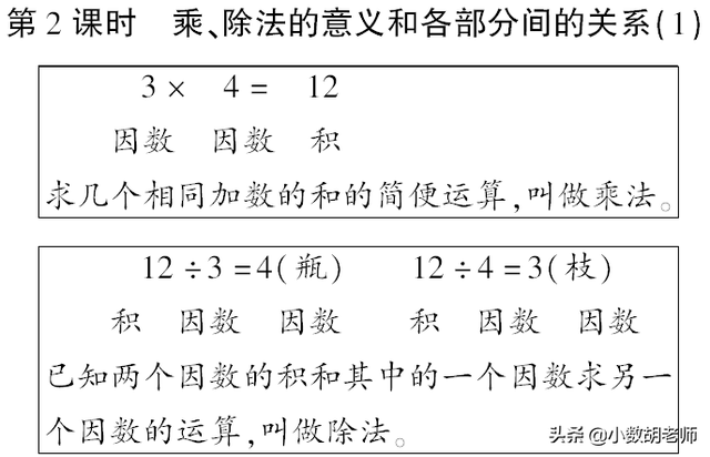 人教四年级数学下第2课时 乘、除法的意义和各部分间的关系（1）