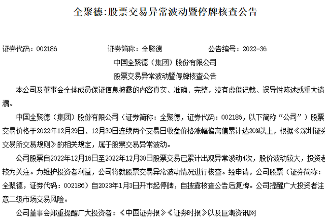 股价异常波动 “百年老店”全聚德成2023年A股首家停牌核查企业