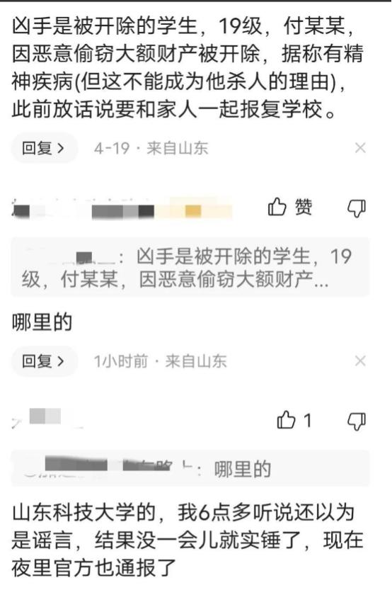 山东科技大学发生命案1死6伤，同母亲一起犯罪令人震惊