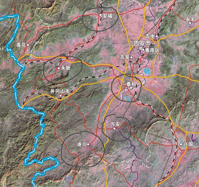 江西吉安万安、安福、泰和、遂川、永新5县现状分析