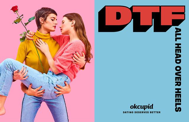 交友网站 OkCupid 的新广告，为了强调深度重新阐释了“F”