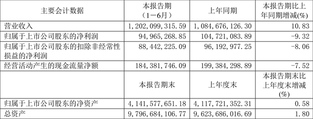 广安爱众：2023年上半年净利润9496.53万元 同比下降9.32%