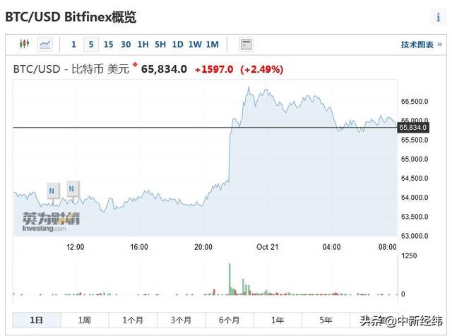 历史新高！比特币价格突破6.6万美元