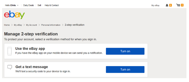 eBay登录安全的两步验证如何开启？设置步骤图文详解