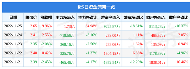 南国置业（002305）11月25日主力资金净买入1.73亿元