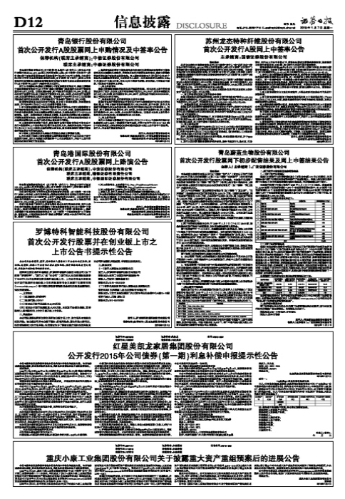 重庆小康工业集团股份有限公司关于披露重大资产重组预案后的进展公告