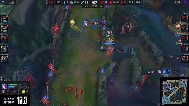 LOL-LPL：Ruler金克丝团战斩获三杀，JDG攻势凌厉1-0 BLG