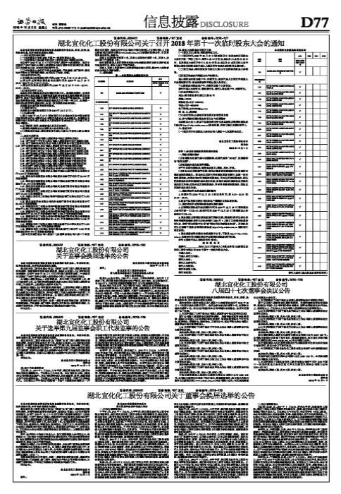 湖北宜化化工股份有限公司关于董事会换届选举的公告