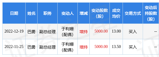 启明信息：11月25日至12月19日公司高管巴勇的亲属增持公司股份合计10000股