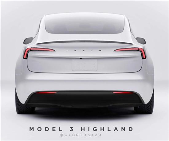 疑似改款特斯拉Model 3尾部照片出炉