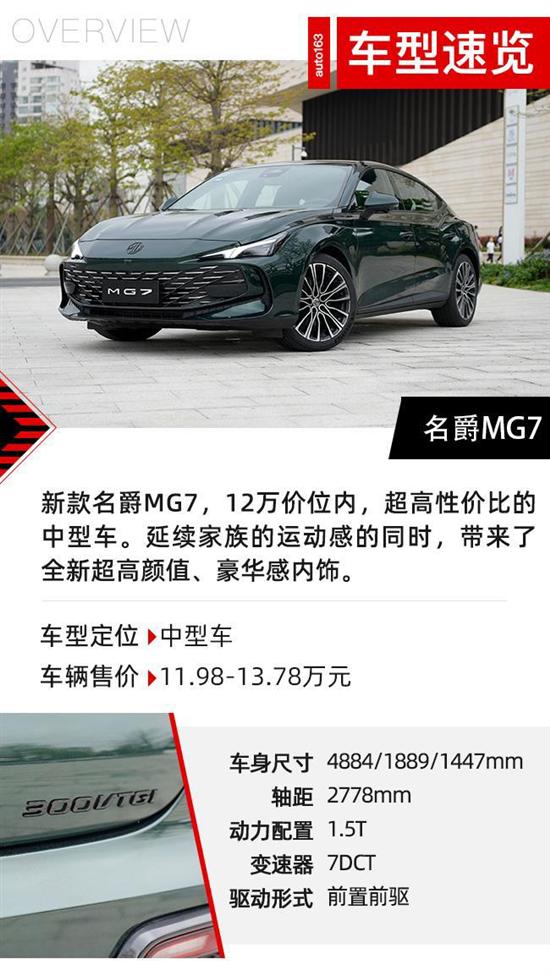 1.5T还有性价比吗 名爵MG7诠释年轻新力量