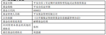 周恩源离任平安合庆定开债