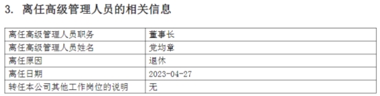 益民基金董事长党均章离任 总经理王明德代任董事长