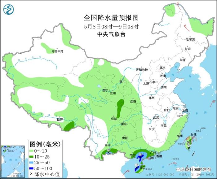 华南西南部等地仍有较强降雨 西北地区多降水天气