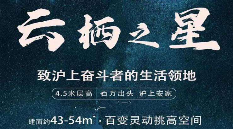 上海浦东宣桥【云栖之星】4.5米复式公寓建面约43-54m²总价88万起不限购!