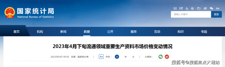 2023年4月下旬流通领域重要生产资料市场价格变动情况