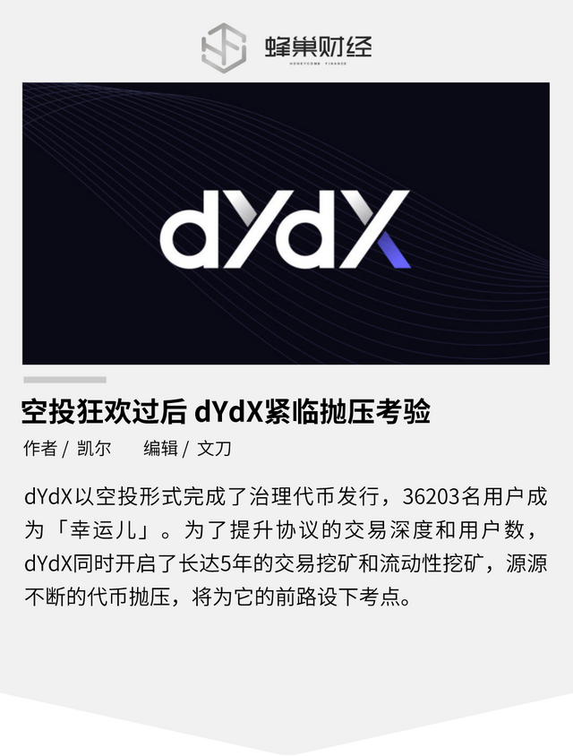 解读空投后的dYdX，抛压考验即将到来？