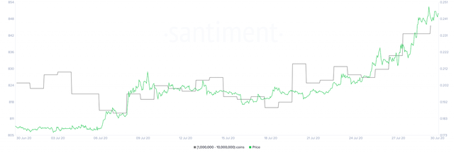 XRP过去两周上涨超30%，新增30只持币巨鲸