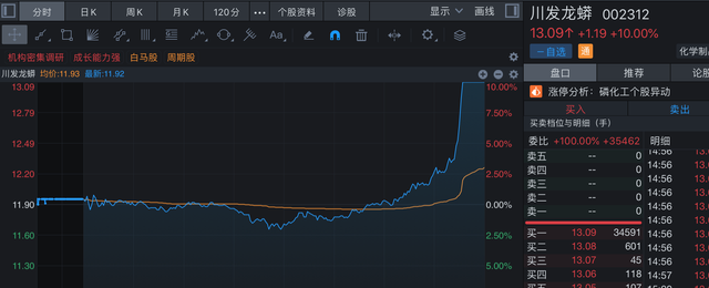 川发龙蟒9.56亿购入磷矿资产差“临门一脚”，资金豪赌股价尾盘直线涨停