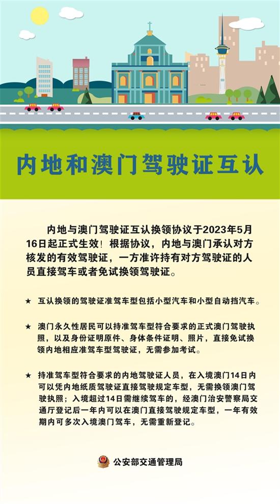 内地与中国澳门驾驶证互认换领协议生效