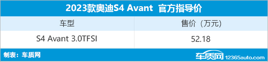 奥迪S4 Avant正式上市 售价52.18万元