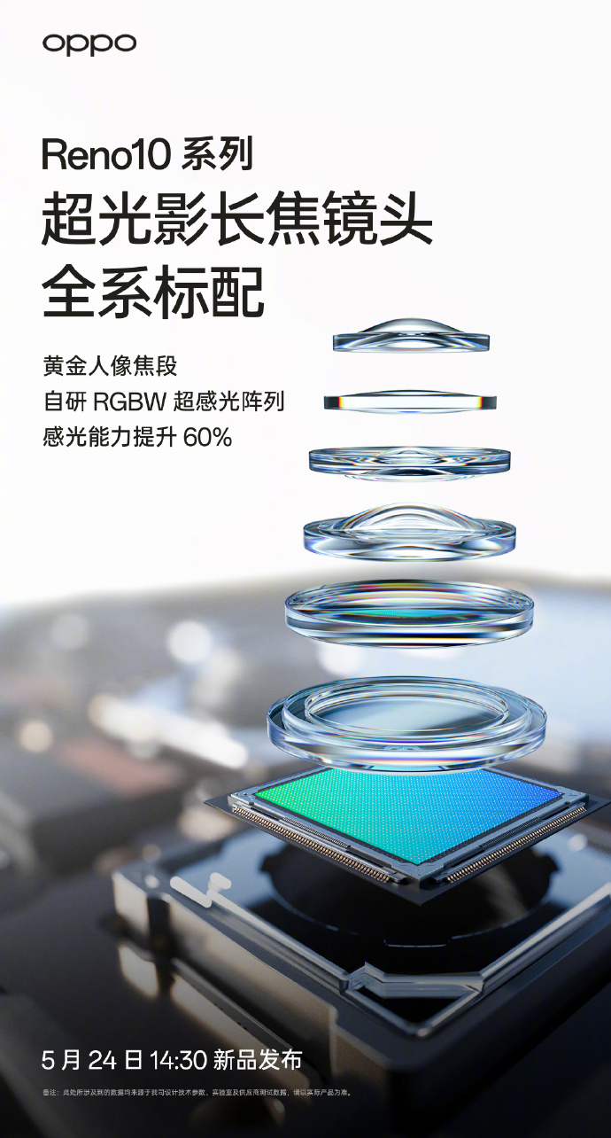 5月24发布，OPPO Reno10系列全系标配超光影长焦镜头，人像大片轻松拿捏