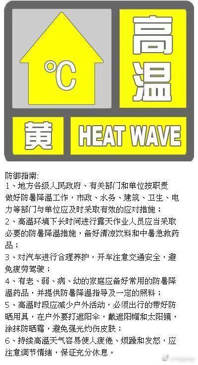 北京发布高温黄色预警 最高温将达35℃及以上