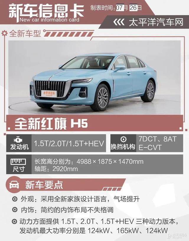 全新红旗H5上市，15.98万起！2.0T加速快，后排能翘二郎腿，要啥雅阁