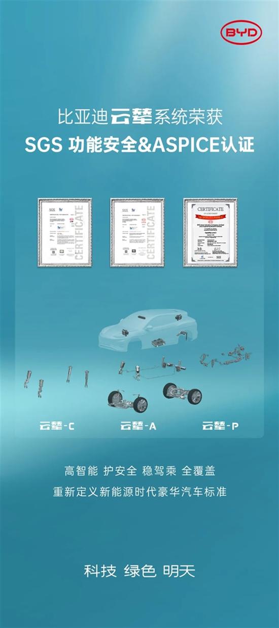 三证齐发 比亚迪云辇获权威认证