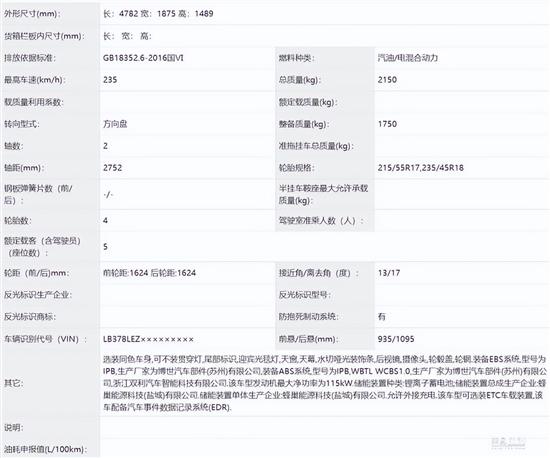 搭载雷神插混 吉利银河L6实车曝光