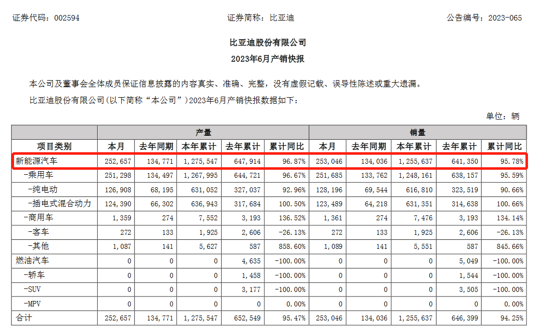 比亚迪月销破25万大关，上半年累计售125.56万辆