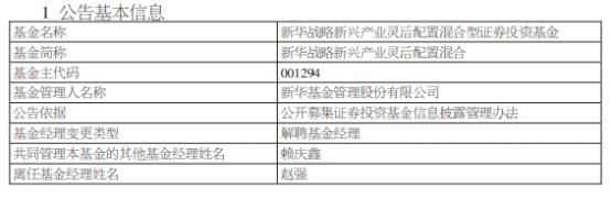 赵强离任新华战略新兴产业灵活配置混合