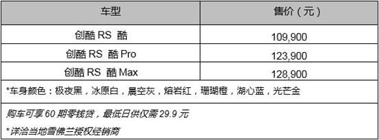 2023款雪佛兰创酷RS上市 售10.99-12.89万元