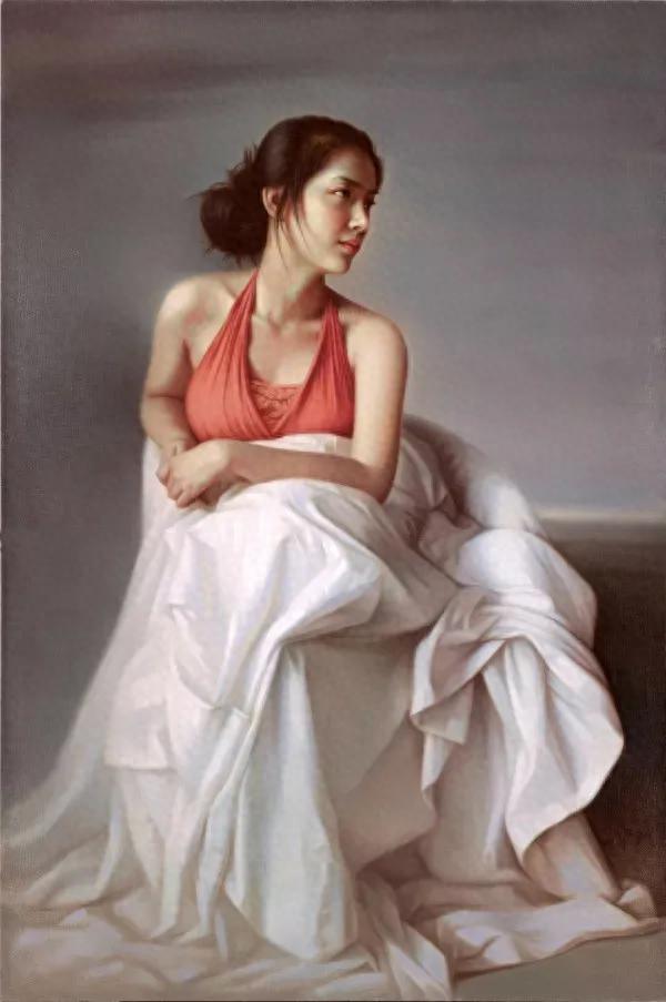 畸形的艺术真的美吗，油画大师江兴永女人画的美女，丰盈而知性美