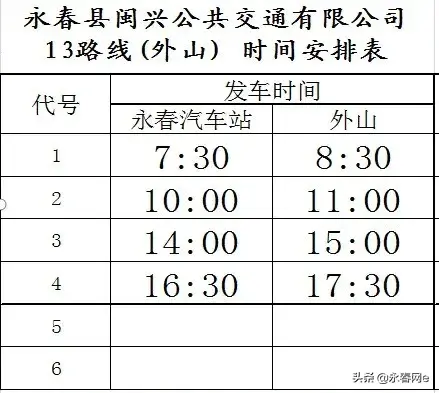 注意啦！永春这5条城乡公交线班次优化调整啦