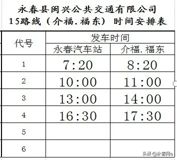 注意啦！永春这5条城乡公交线班次优化调整啦