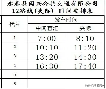 注意啦！永春这5条城乡公交线班次优化调整啦